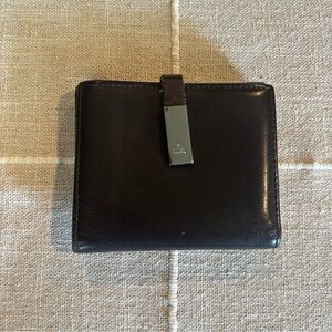 Gucci | Vintage Brown Leather Snap Button Bifold Wallet with Silver Hardware